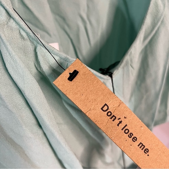 Reformation Cassidy Tank Top Size Large Mint Green Flowy Low Back - Picture 13 of 13